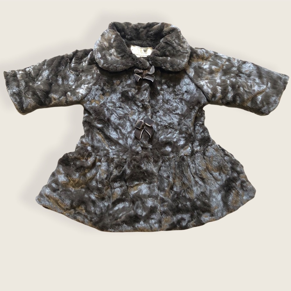Widgeon Little Girl’s Faux Fur Brown Coat 12M